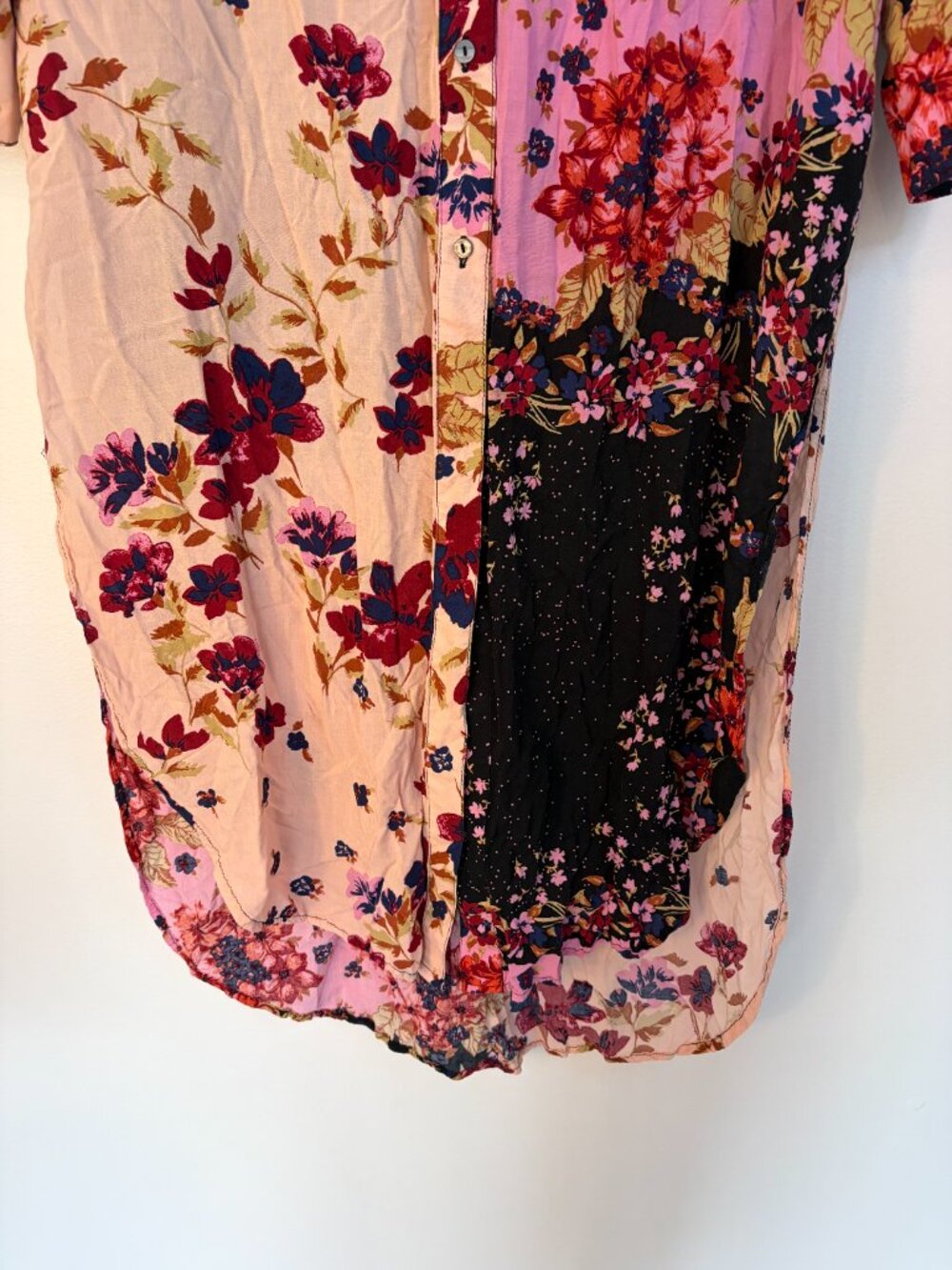 Free People Jackie Print Maxi Floral Pattern Long Sleeve Dress Shirt - Picture 6 of 9